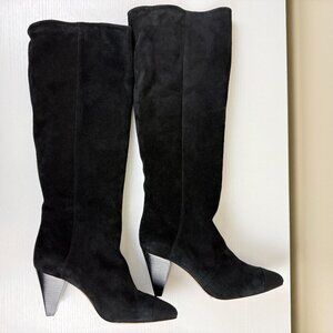 Like New Sandro Black Suede Knee High Boots